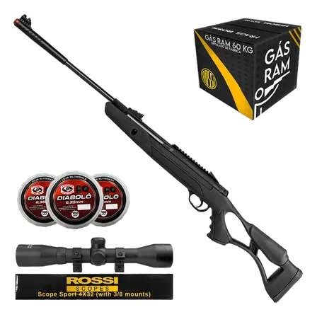 Carabina De Pressão Hatsan Airtact Pd Gás Ram / Nitro Kit Preto 6.35 Mm
