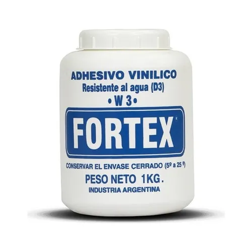 Cola Adhesiva Vinilica W3 Resistente Al Agua 1 Kg Fortex Mm