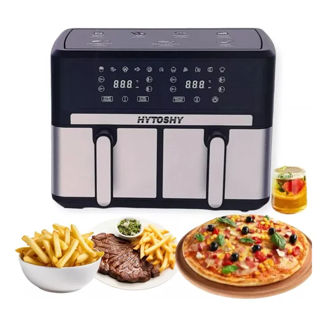 Freidora De Aire Doble 5 Litros X 2 Digital Sin Aceite