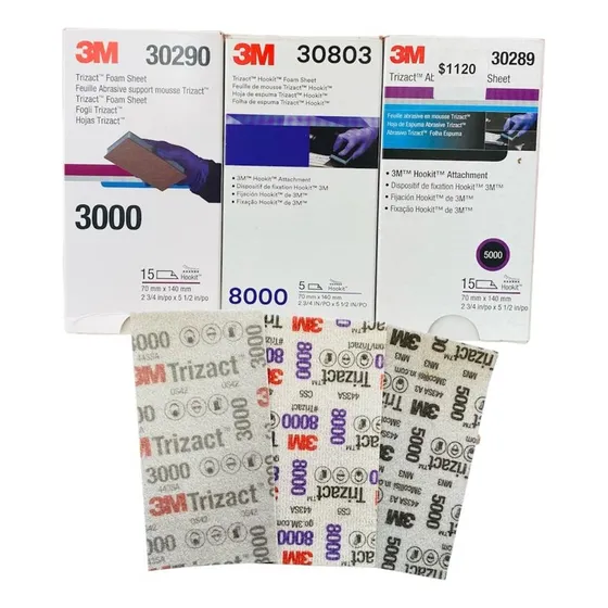 Kit Lijas 3m Trizact (1pz),3000+(1pz),5000+(1pz)8000 