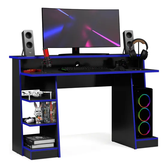 Escrivaninha Mesa Computador Game Notebook Cor Azul