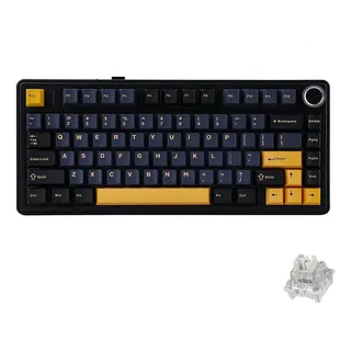 Teclado Aula F75 Sem Fio Mecânico Thunder Black Tri Mode Gasket Hot