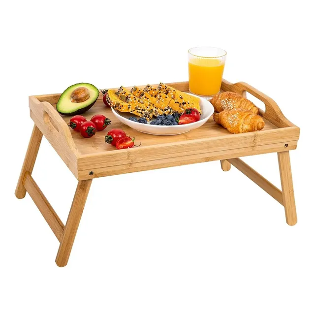 Mesa Bandeja Para Desayunos De Bambú 50 X 30