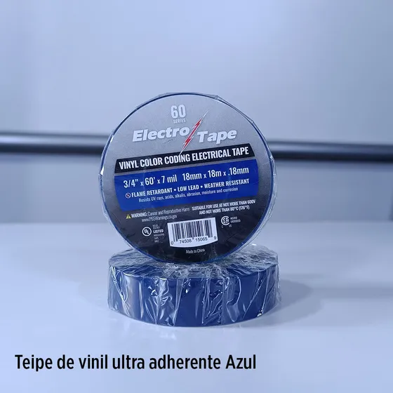 Teipe De Color Azul De Vinil 3/4inx60ft