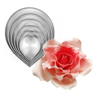 Molde De Flores Para Fondant Con Forma De Gota De Agua, 7 Un Molde De Flores Para Fondant Con Forma De Gota De Agua, 7 Un