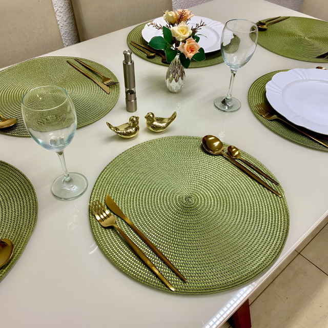 Jogo Americano Redondo 6 Peças Mesa Posta Cozinha Promo Jogo Americano Redondo 6 Peças Mesa Posta Cozinha Promo