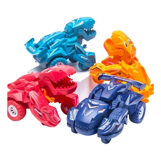 T Juguts Cuatro Autos Transformrs Dinousaurio Para Niño