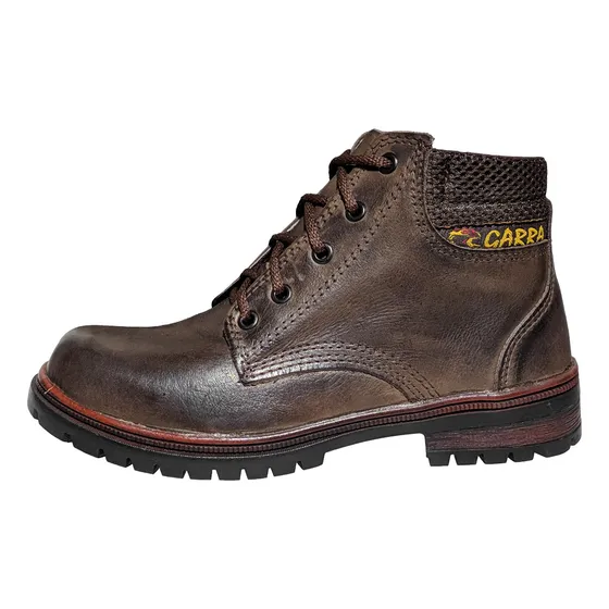 Bota Coturno Casual Em Couro Legitimo Botina Cadarço