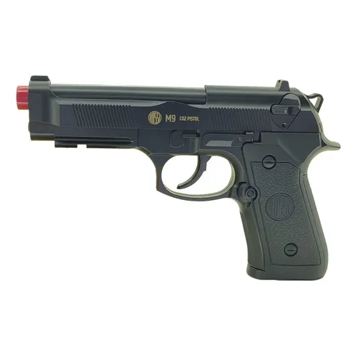 Pistola De Pressão Rossi Co2 Beretta M9 6mm Bbs Aço Wingun Preto 6
