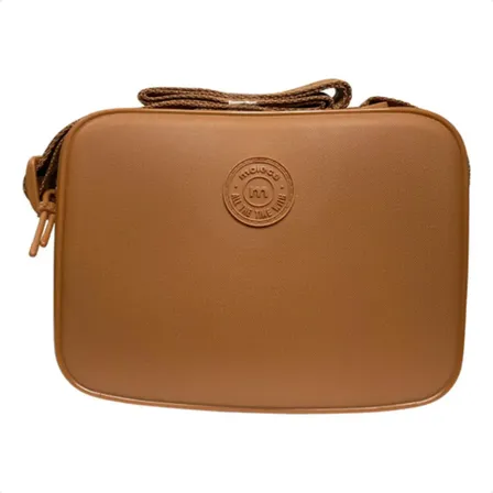 Bolsa Moleca Alça Transversal Modelo Retangular Cor Camel Correia De Ombro Cor Principal Desenho Do Tecido Liso Camelo Ouro