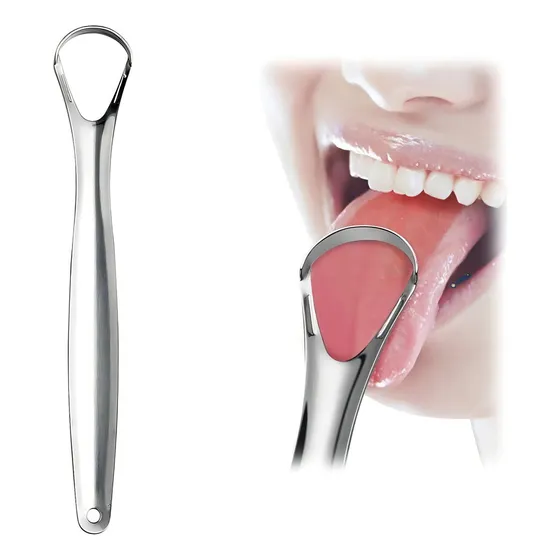 Cepillo Limpiador De Lengua Oral De Acero Inoxidable
