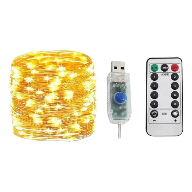 Tira Luz 100 Led Guirnalda Hilo Microled 10m Usb + Control