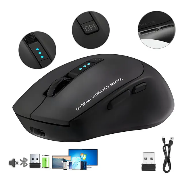 Mouse Inalámbrico Bluetooth Recargable Ergonomía 2.4g 3modos
