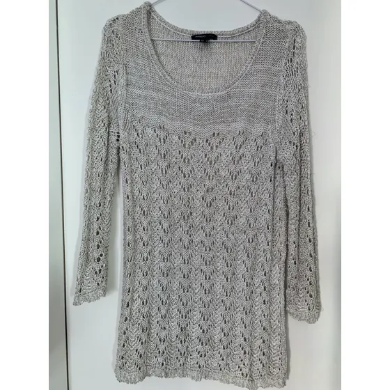 Prenda De Hilo Calado Mango Para Un Look Elegante Gris Claro M