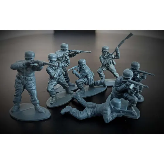 Hermoso Juego De Figuras Paracaidistas Segunda Guerra Mundia