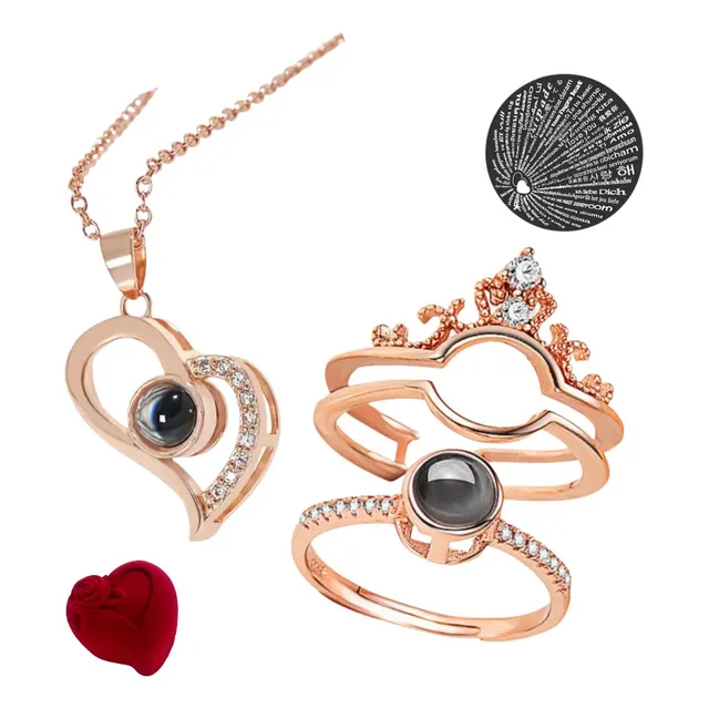 Anillo Elegante + Cadena Dama Amor Eterno Pareja Te Amo 100
