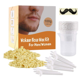 Kit De Depilação Para Nariz E Orelha Wokaar 100g De Cera Com Kit De Depilação Para Nariz E Orelha Wokaar 100g De Cera Com