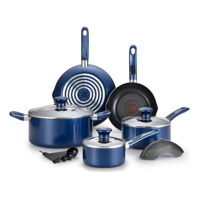 Batería De Cocina 14 Pz Aluminio Excite Azul Tefal T-fal