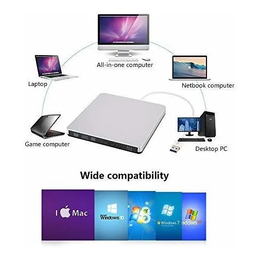 Externa Blu Ray Usb 3.0 Portatil Dvd Cd 3d Reproductor Rom