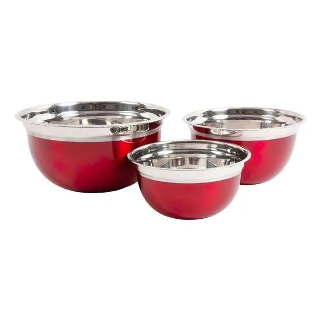 Juego De Bowls 3pzs Para Mezclar Oster Rosamond En Rojo