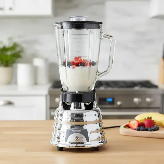 Licuadora Cromada Con Vaso De Vidrio 1.25l Oster Color Cromado