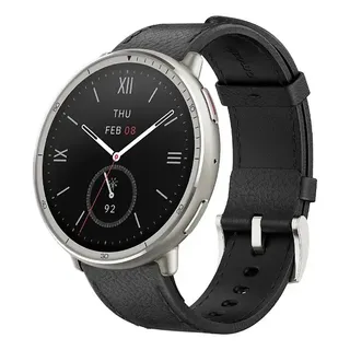 Smartwatch Amazfit Active 2 Round Versão Premium A2437 Cor Caixa Prateado Pulseira Preto