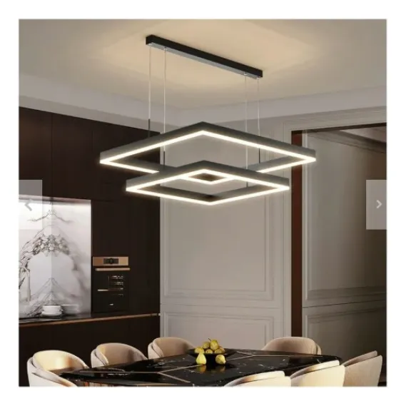 Lampara Colgante Led Cuadrada Negro Incluye Control Remoto