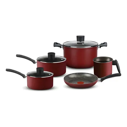 Jogo De Panelas Rochedo Facilita Vermelho 5 Peças