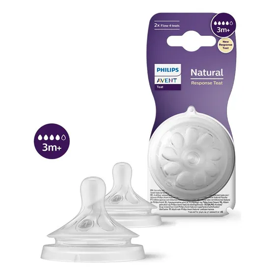 Tetinas Philips Avent Natural Response x2 Flujo 4 Rápido SCY964/02