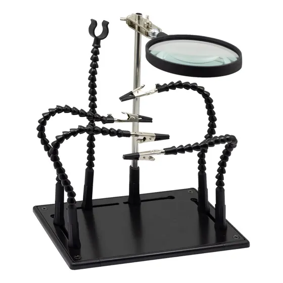 Soporte Para Soldar Con Lupa Y Pinzas Led Zd-11p-1 Takema