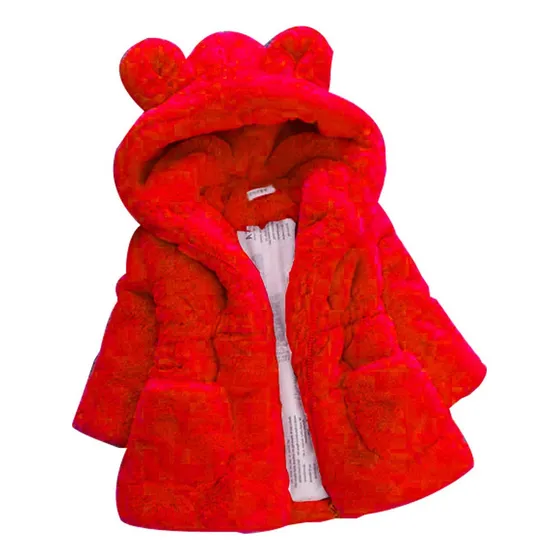 * Abrigo De Conejito De Invierno Con Capucha For Niña