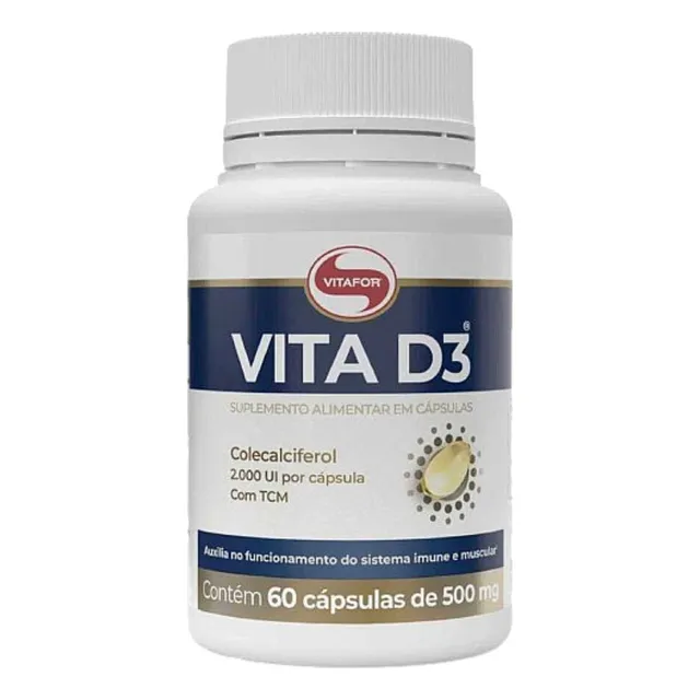 Vitafor Vitamina D3 2.000ui 60 Cápsulas De 500mg = 60 Doses