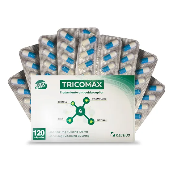 Tricomax® X 120 Caps Anticaída | + Biotina + Cistina + Zinc
