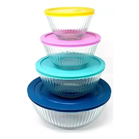 Juego De Envases Pyrex 8 Pzas Vidrio