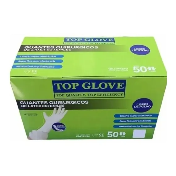Pack 10 Unidades Guante Top Glove N° 8 S/p