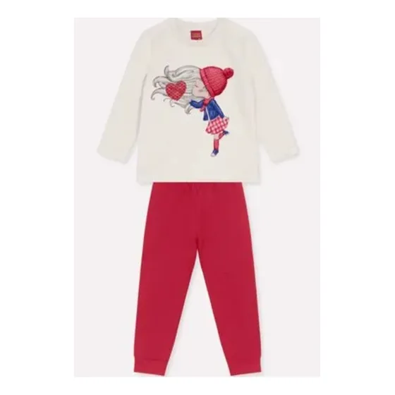 Conjunto Infantil Moletom Peluciado Inverno Para Menina Kyly
