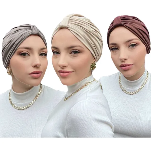 Kit 3 Turbantes Feminino Fechado Tratamento Quimio Alopecia