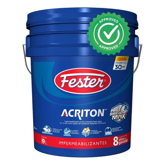 Impermeabilizante Fester Acriton Pro Shield Max 8 Años Blanco 19l