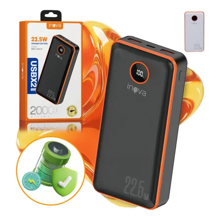 Power Bank Portátil 20000mah Turbo Rápida 22.5w Led Display