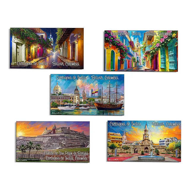 5 Imanes Decorativos Para Nevera Estilo Pintura Cartagena