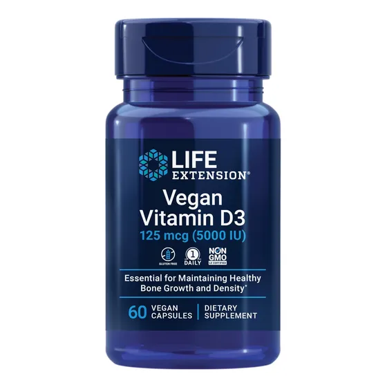 Suplemento Life Extension De Vitamina D3 Vegana, 5000 Ui, 60