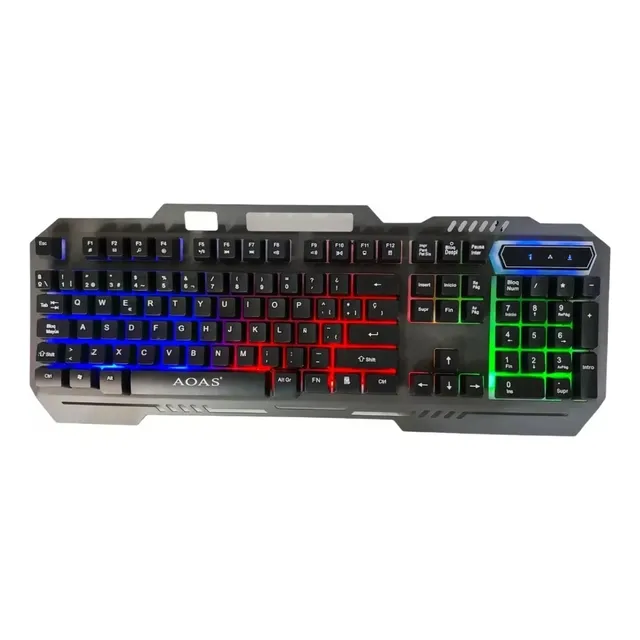 Teclado Español Gamer Luz Rgb Color Alámbrico Latinoamérica