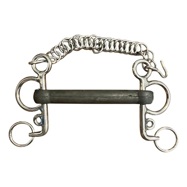 Freno Bocado Pelham Barra Recta Goma Polo Equitacion Caballo