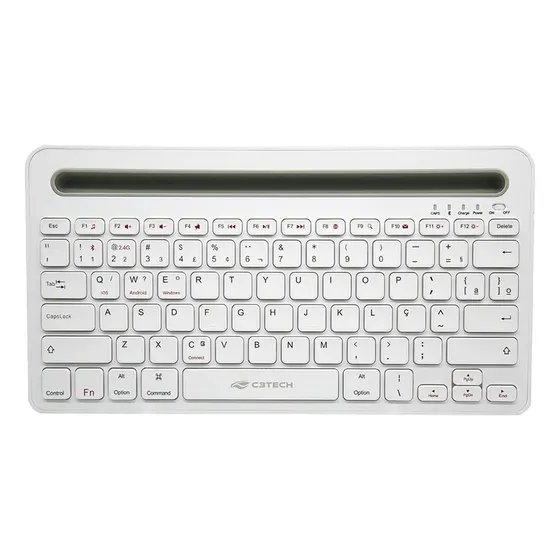 Teclado Sem Fio Bt Multi Device K-bt100wh C3 Tech