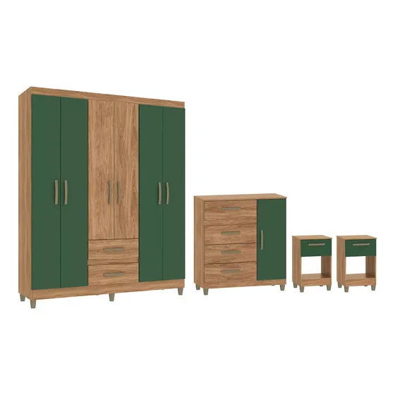 Combo Dormitorio Ropero Armario Cómoda Cajonera Mesas De Luz