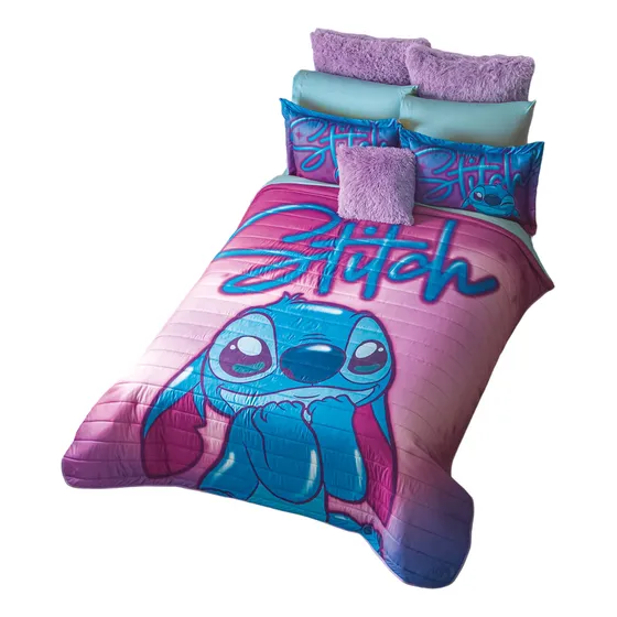 Edredón Neo Stitch Amore Morado Individual Concord