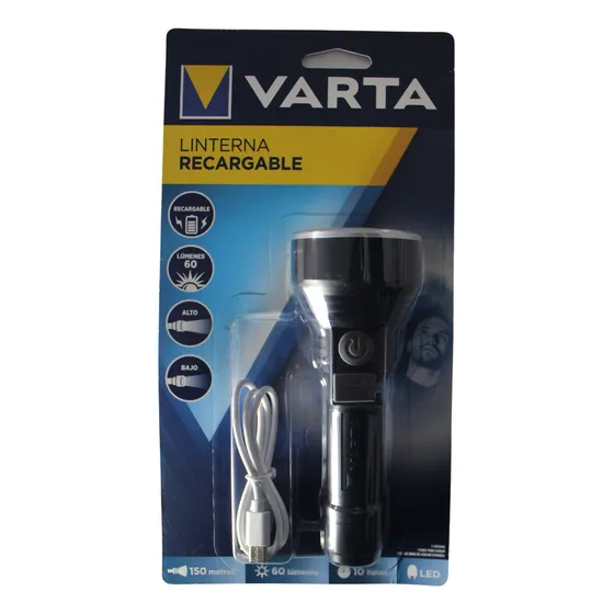 Linterna De Mano Mini 60 Lúmens Varta Linterna Negro Luz Blanco
