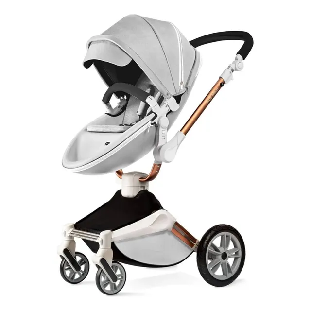 Coche Bebe Hot Mom Rotación 360° Gris Claro 2020