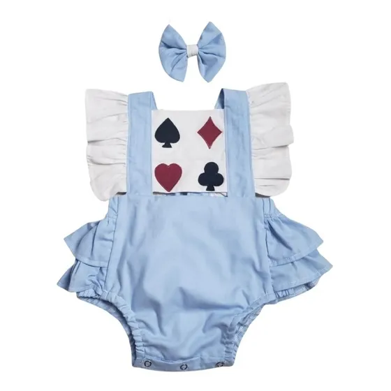 Body Temático Roupa Menina Alice No País Das Maravilhas Laço
