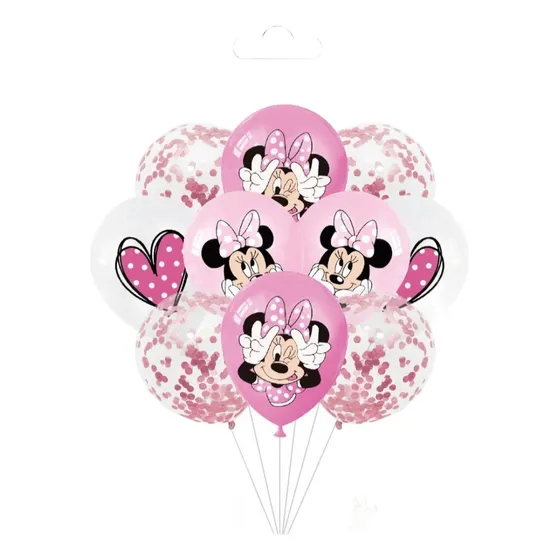 Set 10 Globos Latex Minnie Mouse Confetti